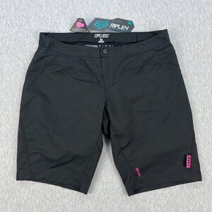 Fox Racing Ripley Cycling Shorts Womens M Black Padded Liner 10" Inseam MTB NEW